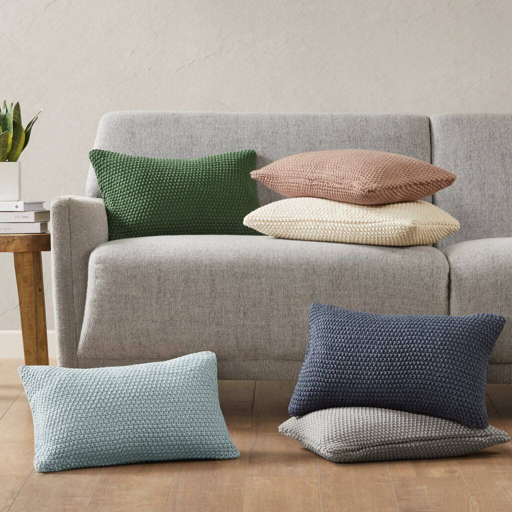 Alt View 2. Gracie Mills - Gracie Mills Lessie Ultra-Soft Knit Oblong Pillow Cover - Brown.