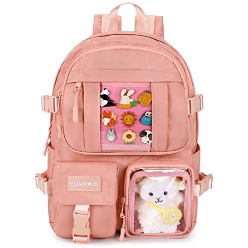 Cozy Serene - Backpack Cute Aesthetic For Ita With Inserts School (without Pins) - Pink-Large