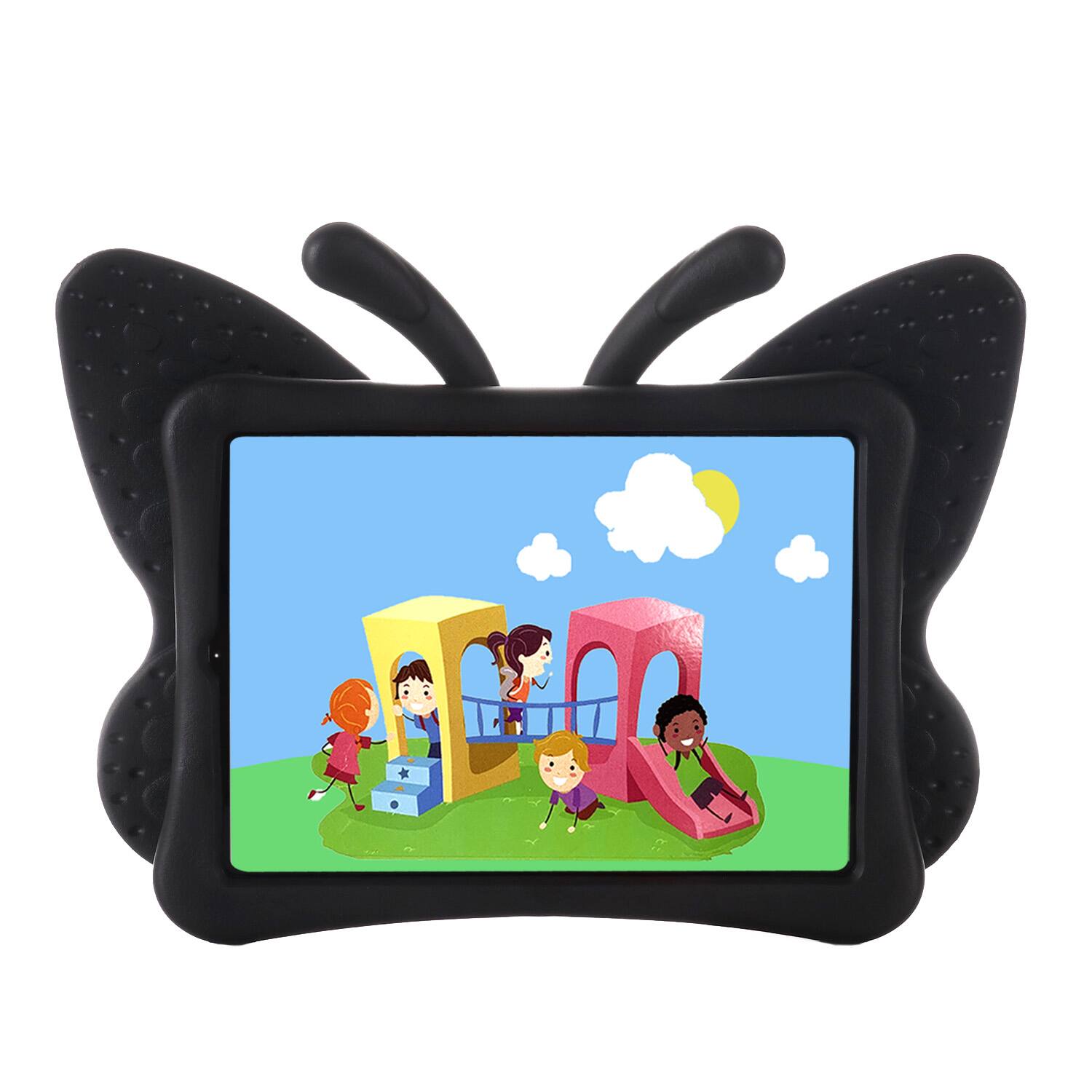 Alt View 1. Dteck - For Apple iPad mini (A17 Pro) 2024/mini 6th Kid Case Butterfly Kickstand Light EVA Full Body Protective Cover - Black.