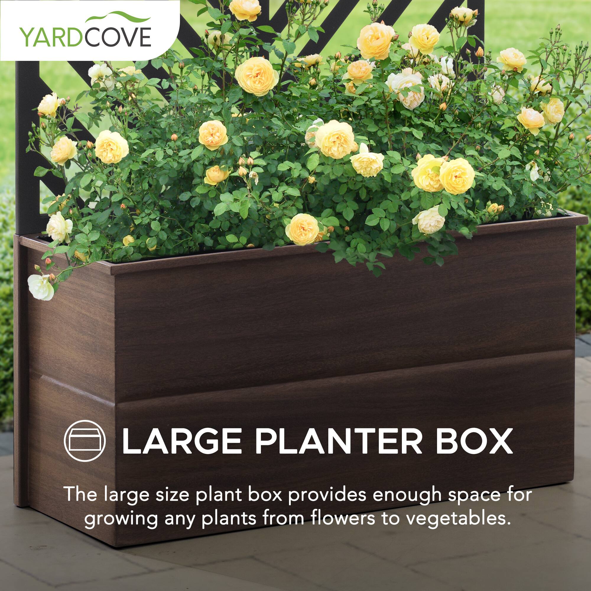 YARD COVE LARGE PLANTER BOX

The large size plant box provides enough space for growing any plants from flowers to vegetables.
