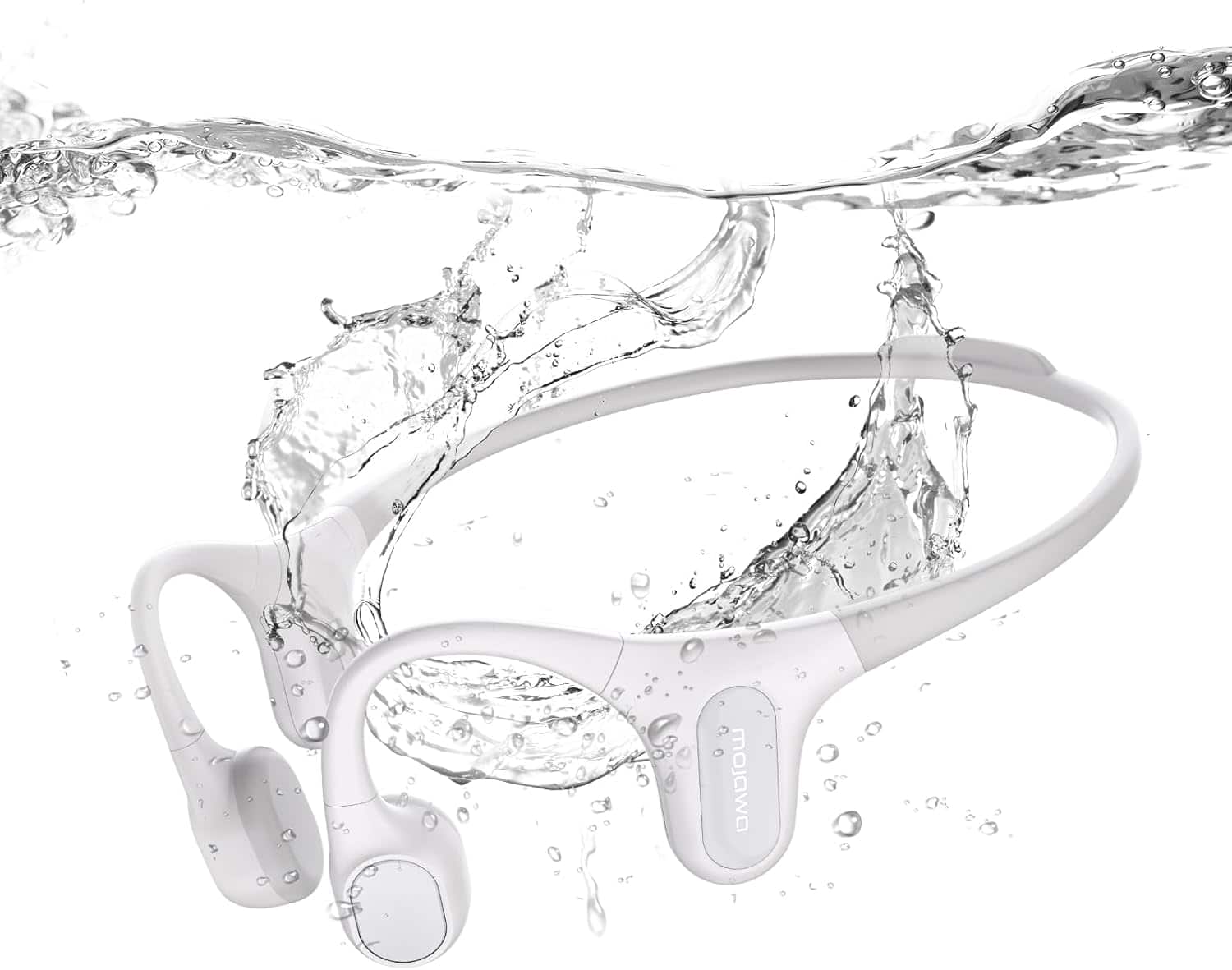 Front. Mojawa - Mojawa Run Plus Bluetooth Bone-conduction Waterproof Open-ear Headphones With Microphone For Outdoor Sports - Gray.