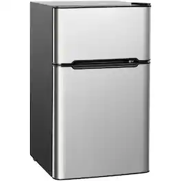 SKONYON - Compact Fridge with Freezer for Dorm Office or Apartment - Gray