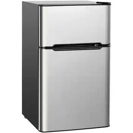 Front. SKONYON - Compact Fridge with Freezer for Dorm Office or Apartment - Gray.