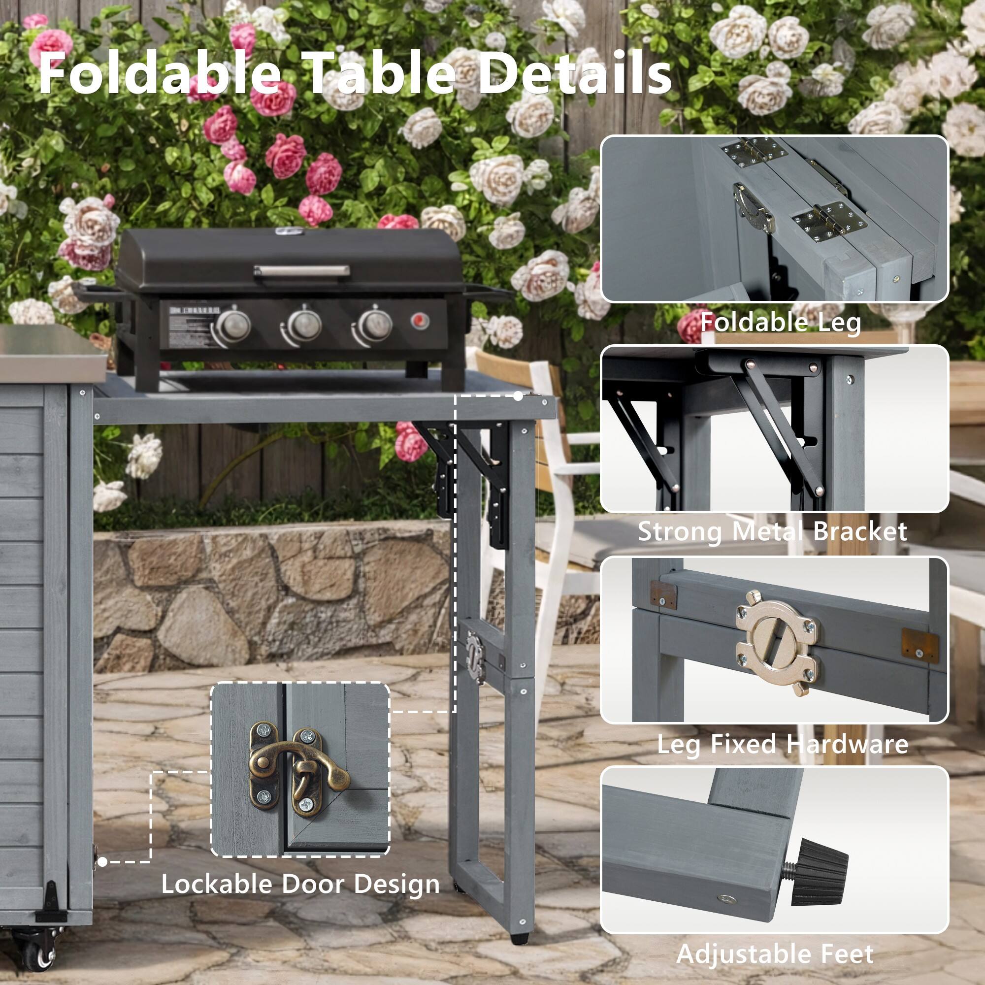 Foldable Table Details

- Foldable Leg
- Strong Metal Bracket
- Leg Fixed Hardware
- Lockable Door Design
- Adjustable Feet