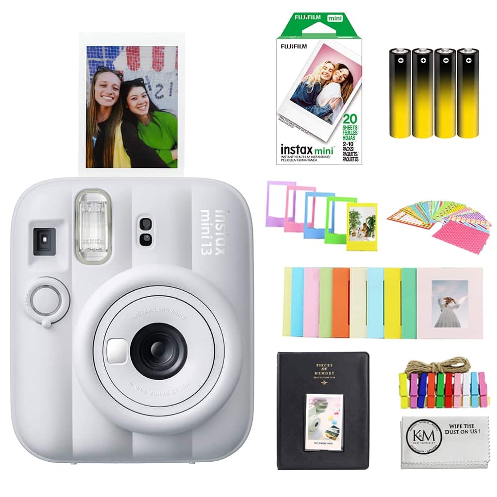 Fujifilm - INSTAX MINI 13 Instant Film Camera | Bundle with Instax Mini Film | 20 Exposures + Mini Accessories - Clay White