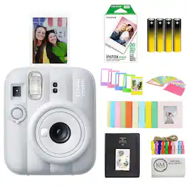 Fujifilm - INSTAX MINI 13 Instant Film Camera | Bundle with Instax Mini Film | 20 Exposures + Mini Accessories - Clay White