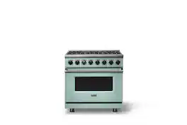Viking - 36 in. Wide 6 Burner Dual Fuel Sealed Burner Range-LP - Splash