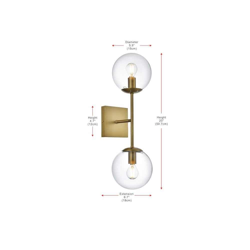 Living District - Neri 6 Inch Wall Sconce Clear Shade in Satin Gold - Satin Gold And Clear price history on PriceWatchPro