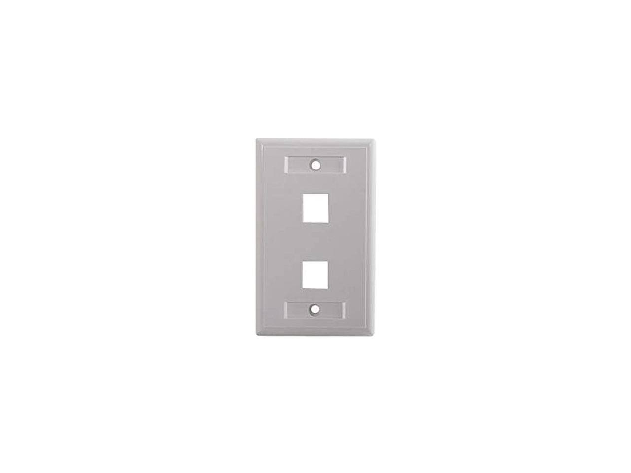 Cables to Go - C2G 03411 Two Port Keystone Single Gang Wall Plate, White