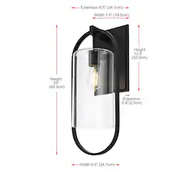 Elegant Lighting - Jaxson 10 Inch Outdoor Wall Sconce In - Black