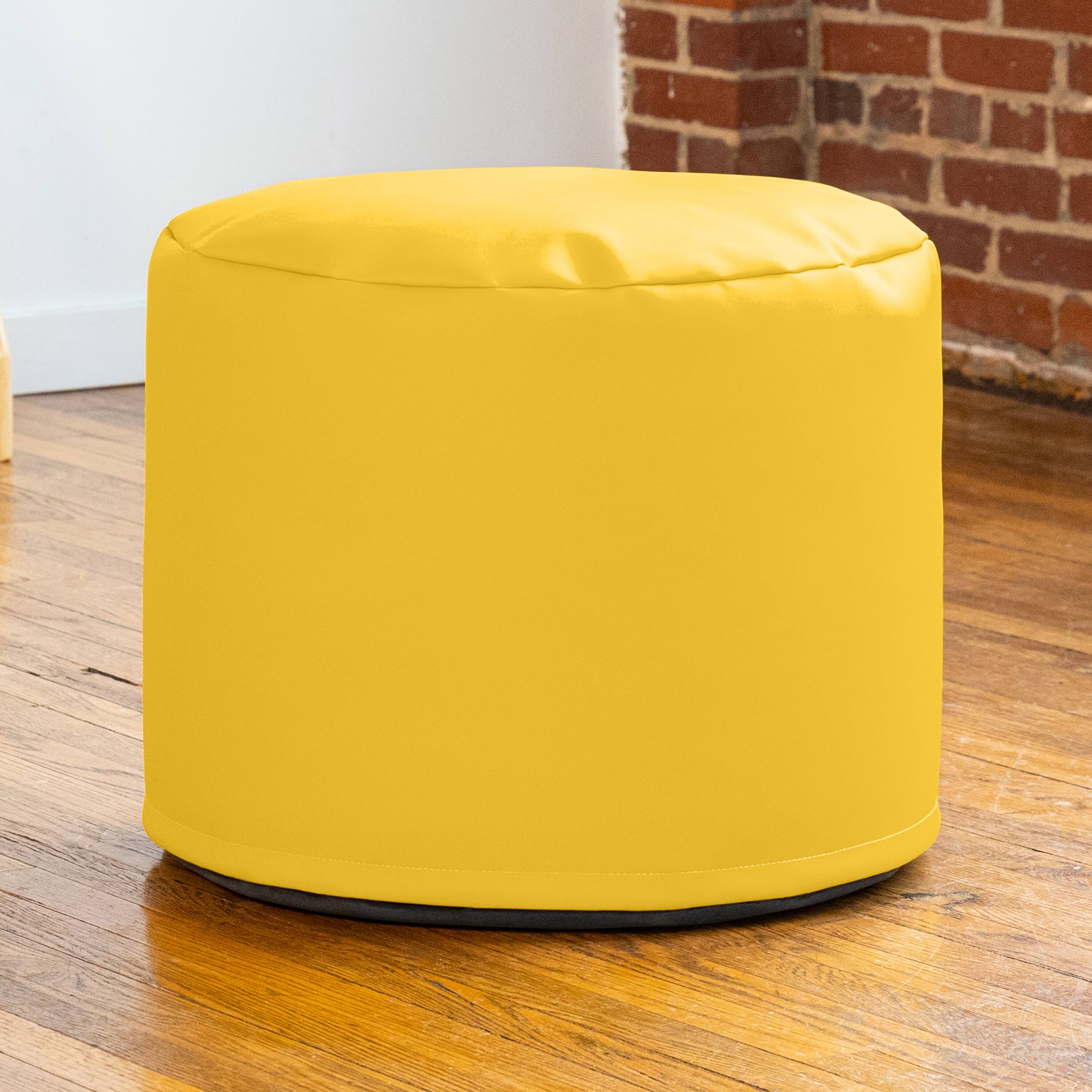 Alt View 1. Jaxx - Jaxx Mallo Modular Pouf Classroom Bean Bag Seat, Premium Vinyl - Yellow - Yellow.