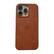 Front. LUMAZI - Handmade, Full Grain Leather, MagSafe iPhone 16 Pro Max Case - Sienna.