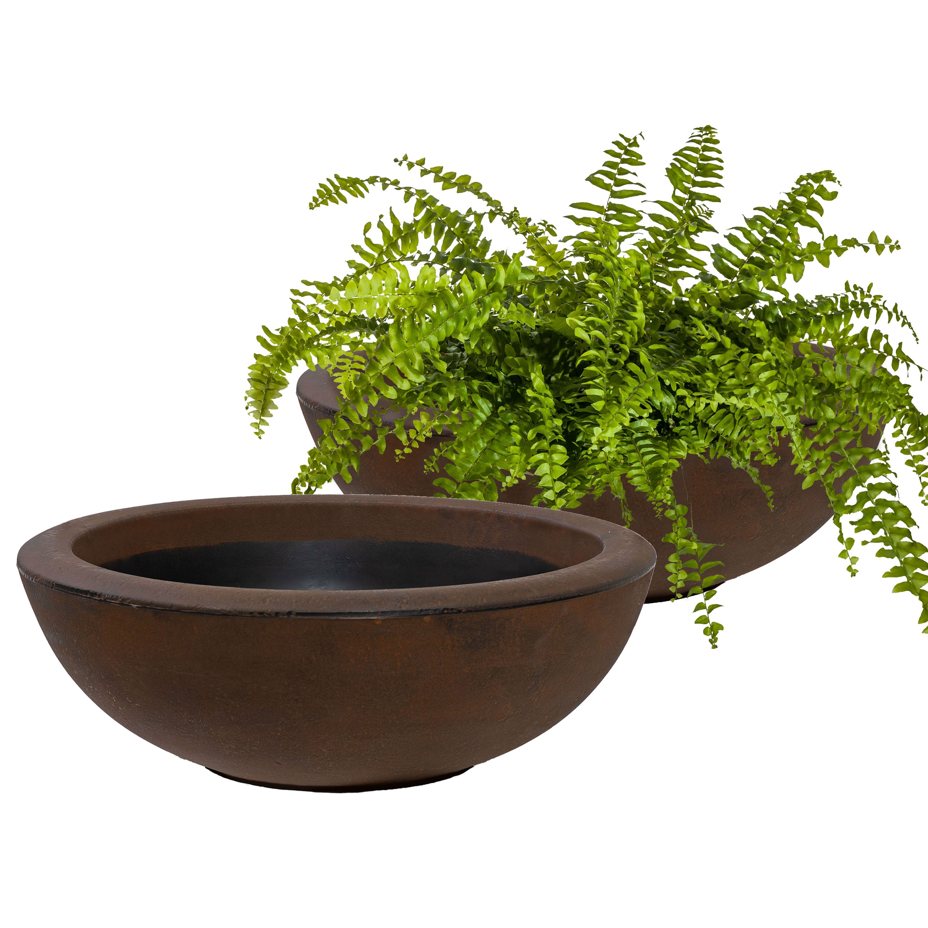 Sunnydaze - 20.75 in Percival Round Polyresin Outdoor Planter - 2pk - Rust price history on PriceWatchPro