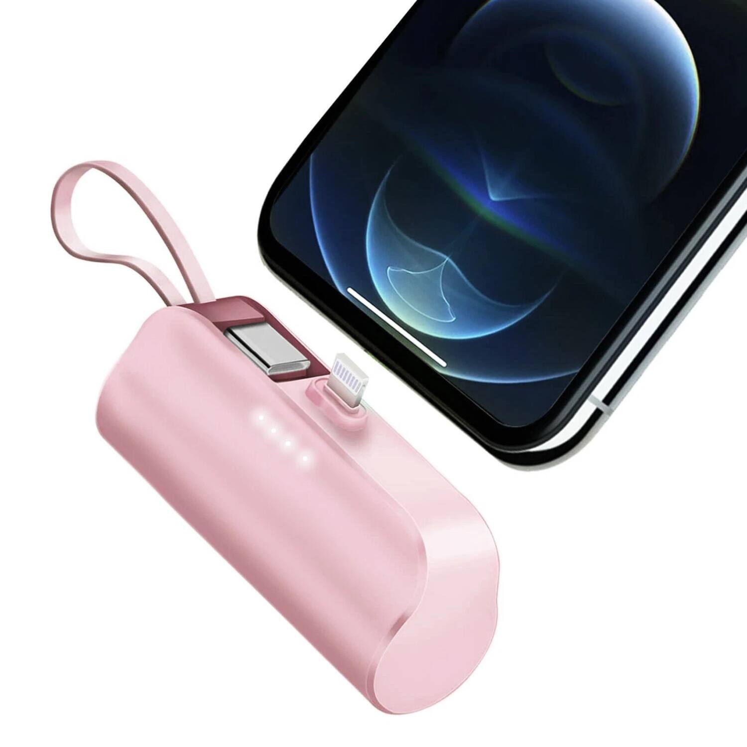 Left. Stock Preferred - Portable Phone Charger 5000mAh - Pink.
