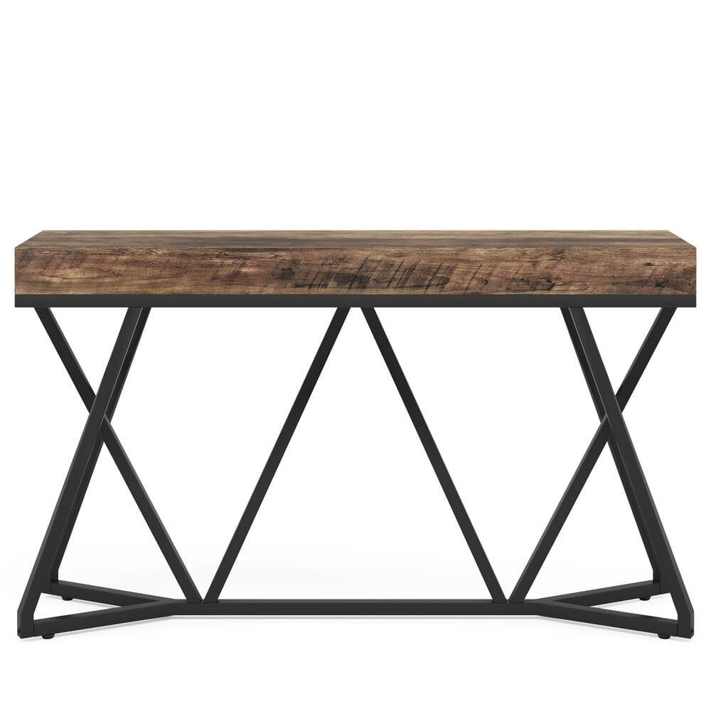 Left. Kadyn - Entryway Table, Console Sofa Table,Farmhouse Console Table, 55" Sofa Table Wood Entryway Table,Rustic Brown - Brown.