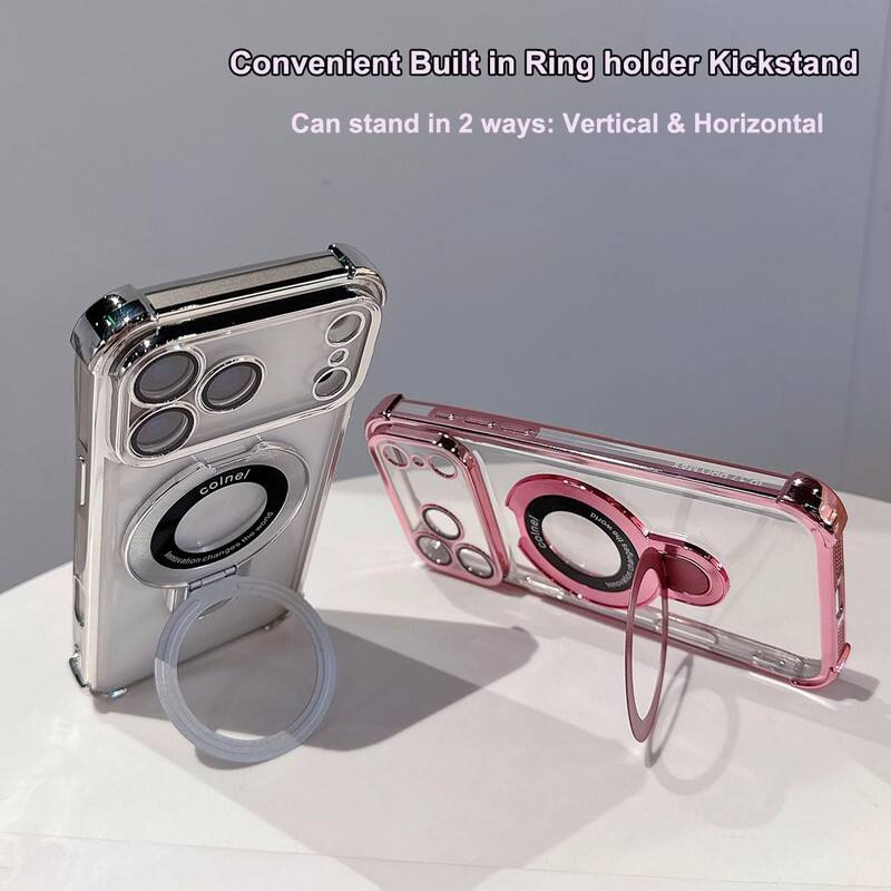 Convenient Built in Ring holder Kickstand  
Can stand in 2 ways: Vertical & Horizontal