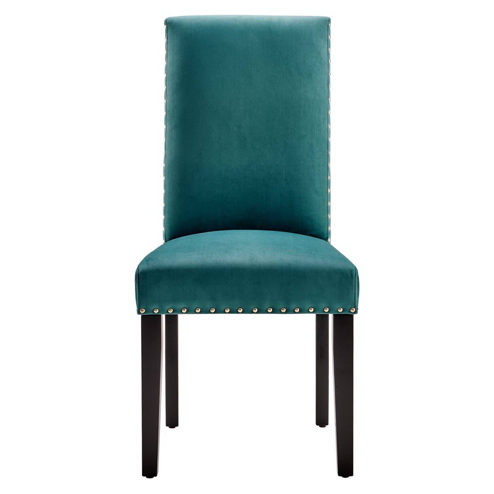 Alt View 3. Modway - Parcel Performance Velvet Dining Side Chairs Set of 2 by Modway - Teal.