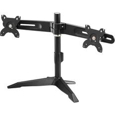 Front. Amer Networks - Amer Mounts Stand Based Dual Monitor Mount for two 15"-24" LCD/LED Flat Panel Screens - Supports up to 26.5lb monitors - Black.