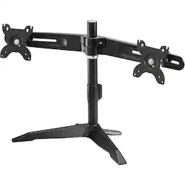 Amer Networks - Amer Mounts Stand Based Dual Monitor Mount for two 15"-24" LCD/LED Flat Panel Screens - Supports up to 26.5lb monitors - Black