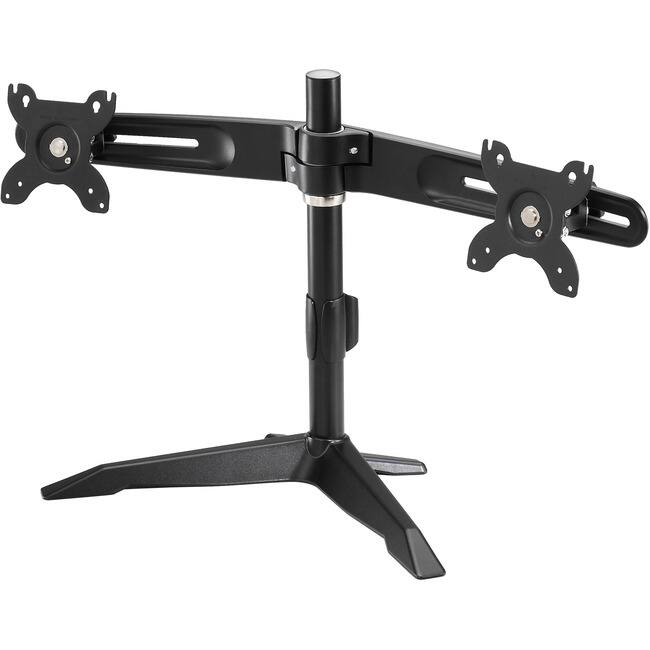 Front. Amer Networks - Amer Mounts Stand Based Dual Monitor Mount for two 15"-24" LCD/LED Flat Panel Screens - Supports up to 26.5lb monitors - Black.