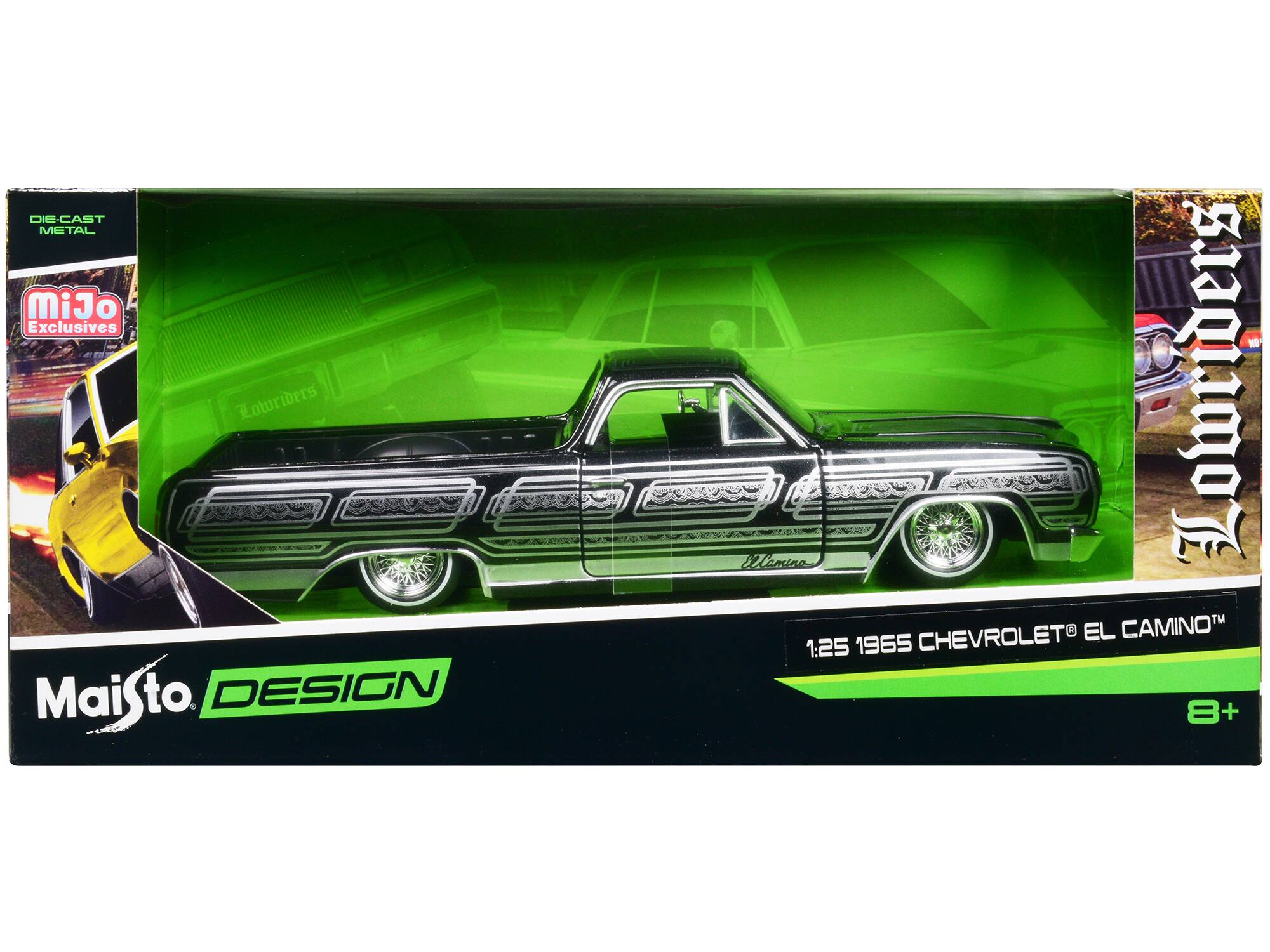 DIE-CAST METAL  
MiJo Exclusives  
Maisto DESIGN  
Lowriders  
1965 CHEVROLET® EL CAMINO™  
1:25  
8+