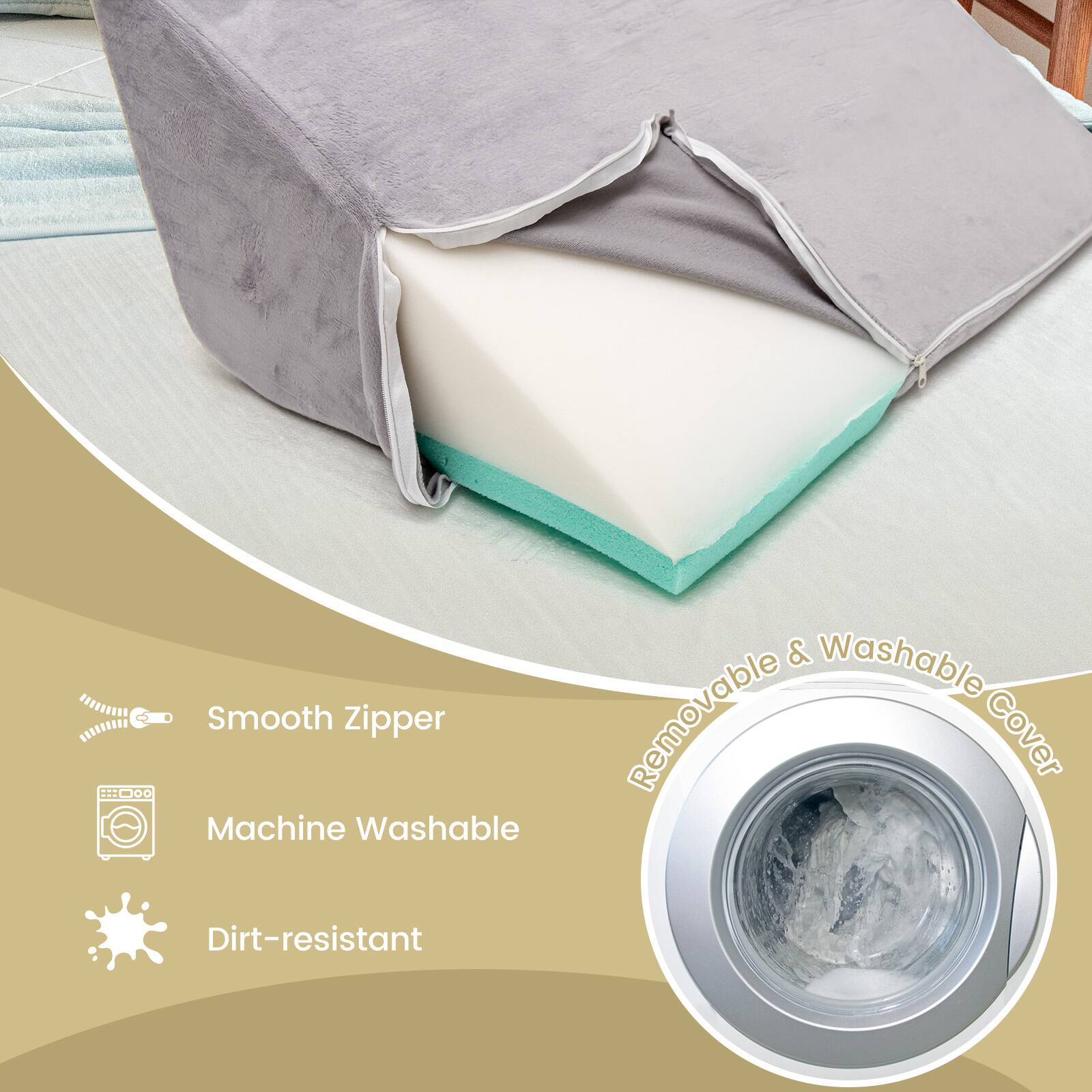- Smooth Zipper
- Machine Washable
- Dirt-resistant
- Removable & Washable Cover