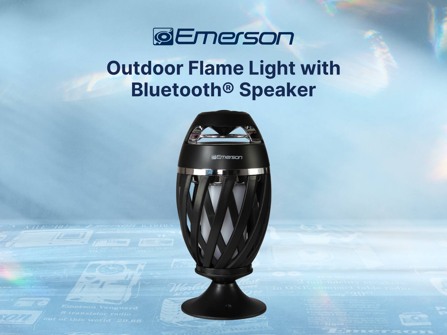 Emerson Outdoor Flame Light with Bluetooth® Speaker
Emerson Vanguard S-transistor radio out of this world 29.88
Emerson