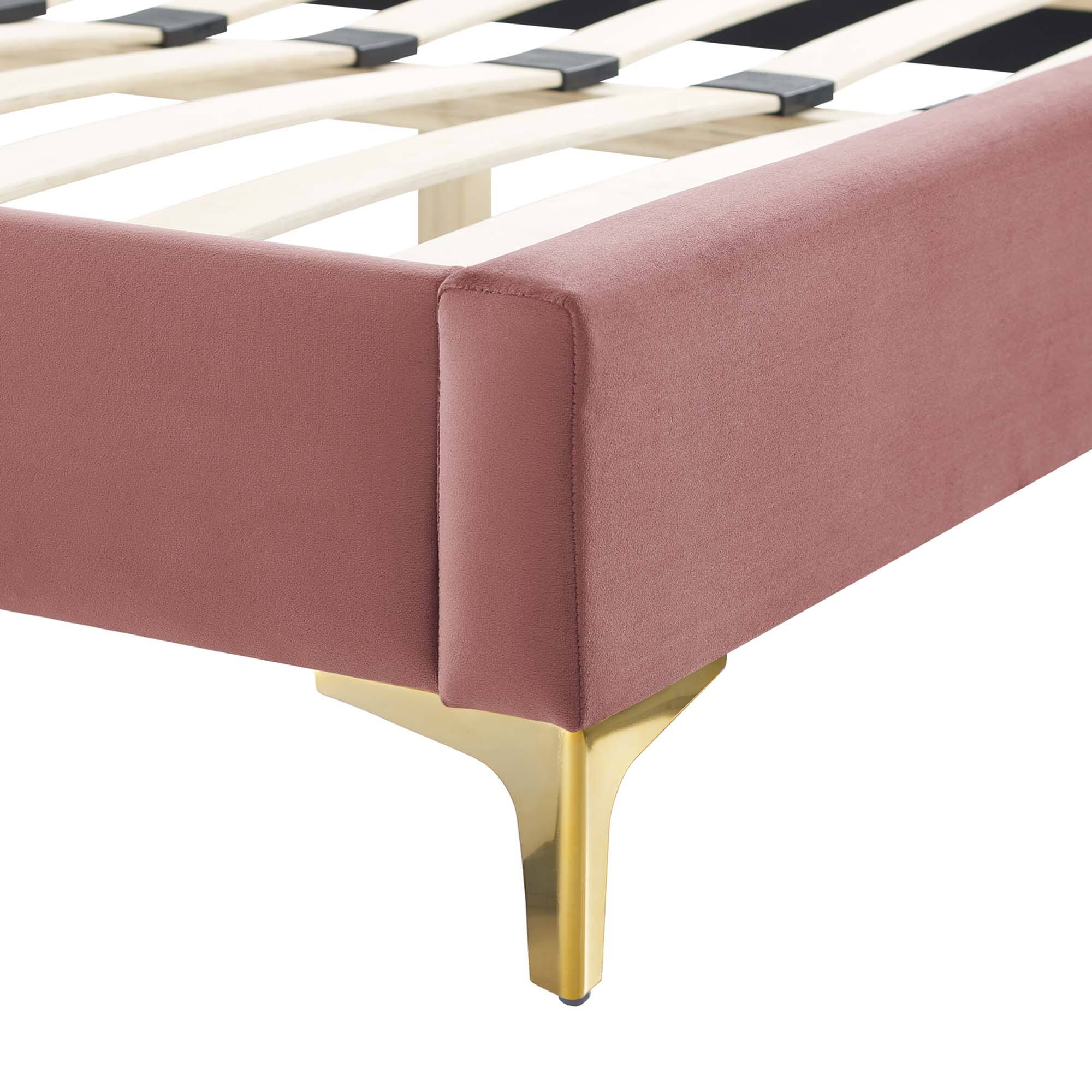 Alt View 2. Modway - Current Performance Velvet Queen Platform Bed - White.