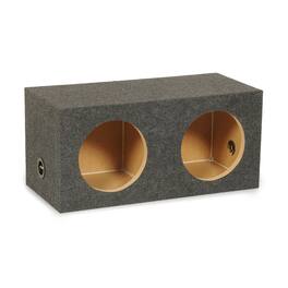 QPower - 10" Heavy-Duty Dual Sealed Vehicle Subwoofer Enclosure Woofer Box, Gray