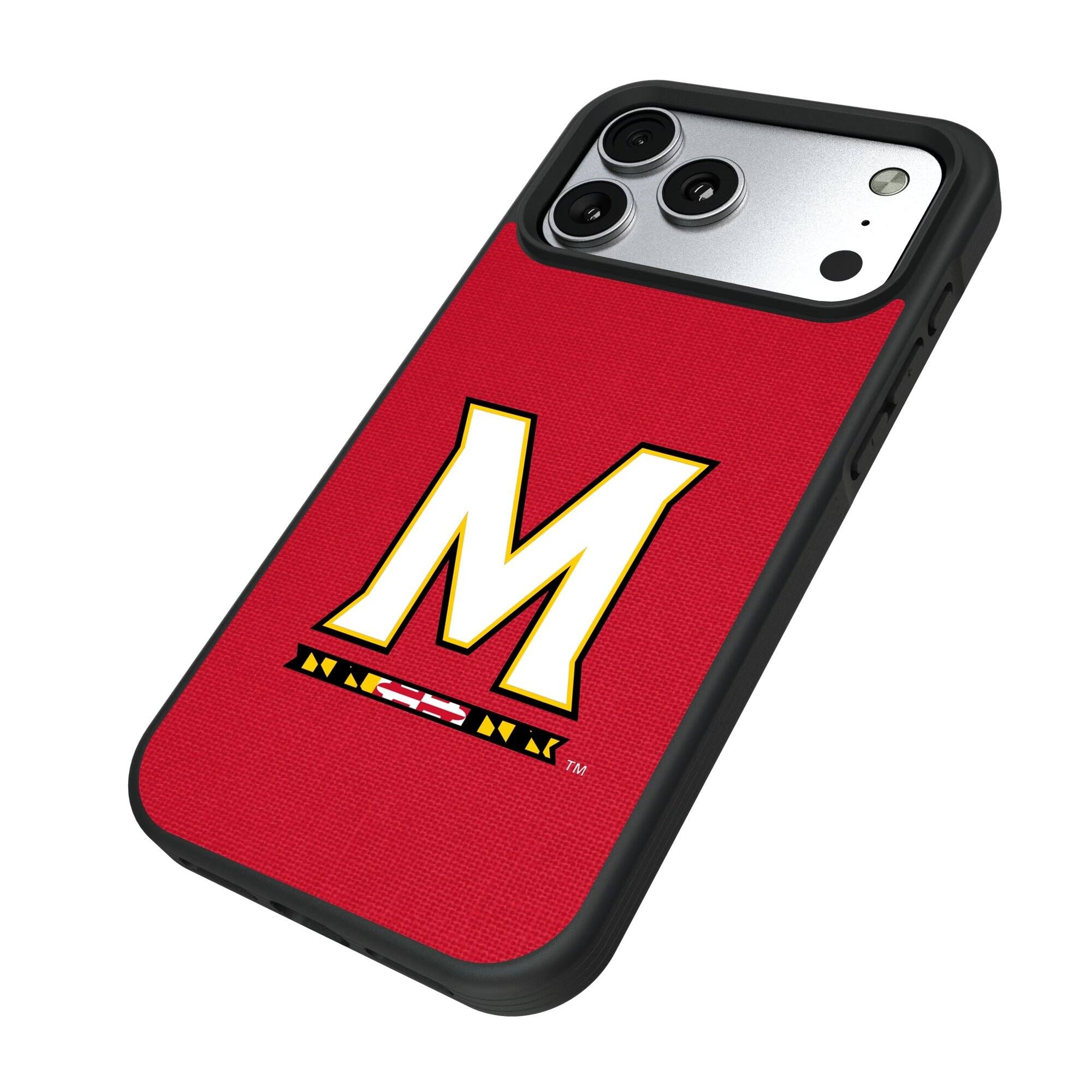 Alt View 1. Keyscaper - Maryland Terrapins iPhone Solid Design Bump Case - 14 Pro Max - Black.