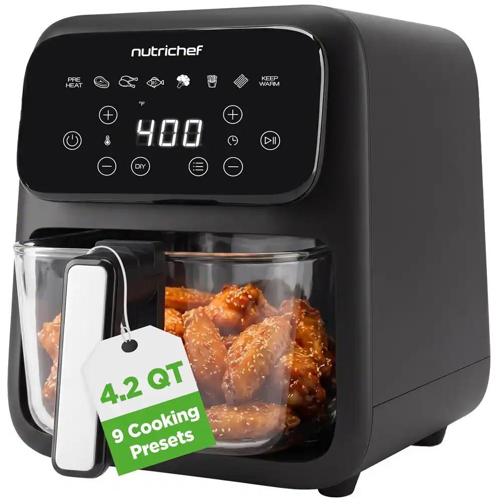 nutrichef

PRE HEAT
0 XI
KEEP WARM
+ + 400
DIY
-
4.2 QT 9 Cooking Presets