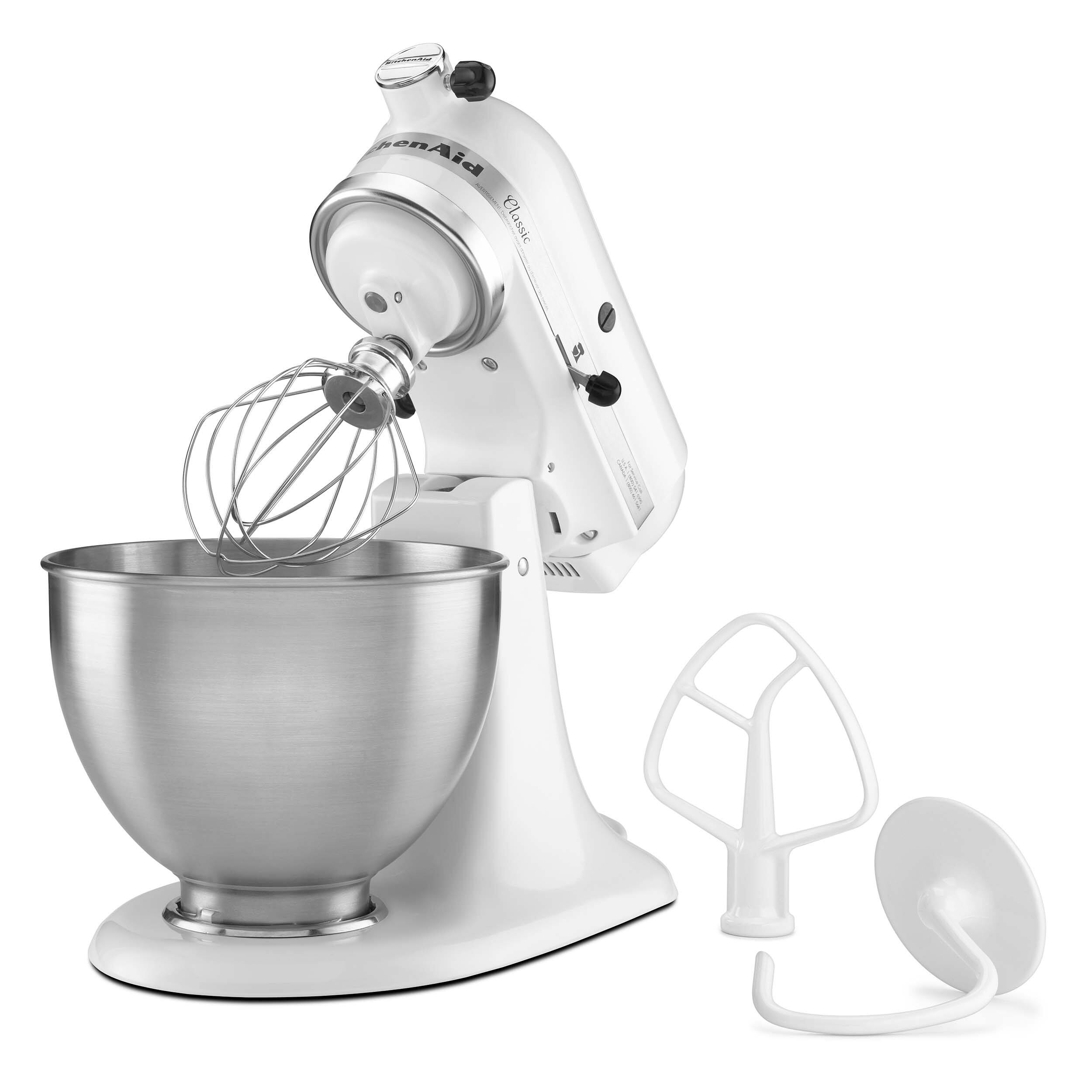 Alt View 40. KitchenAid - Classic Series 4.5 Quart Tilt-Head Stand Mixer - K45SSWH - White.