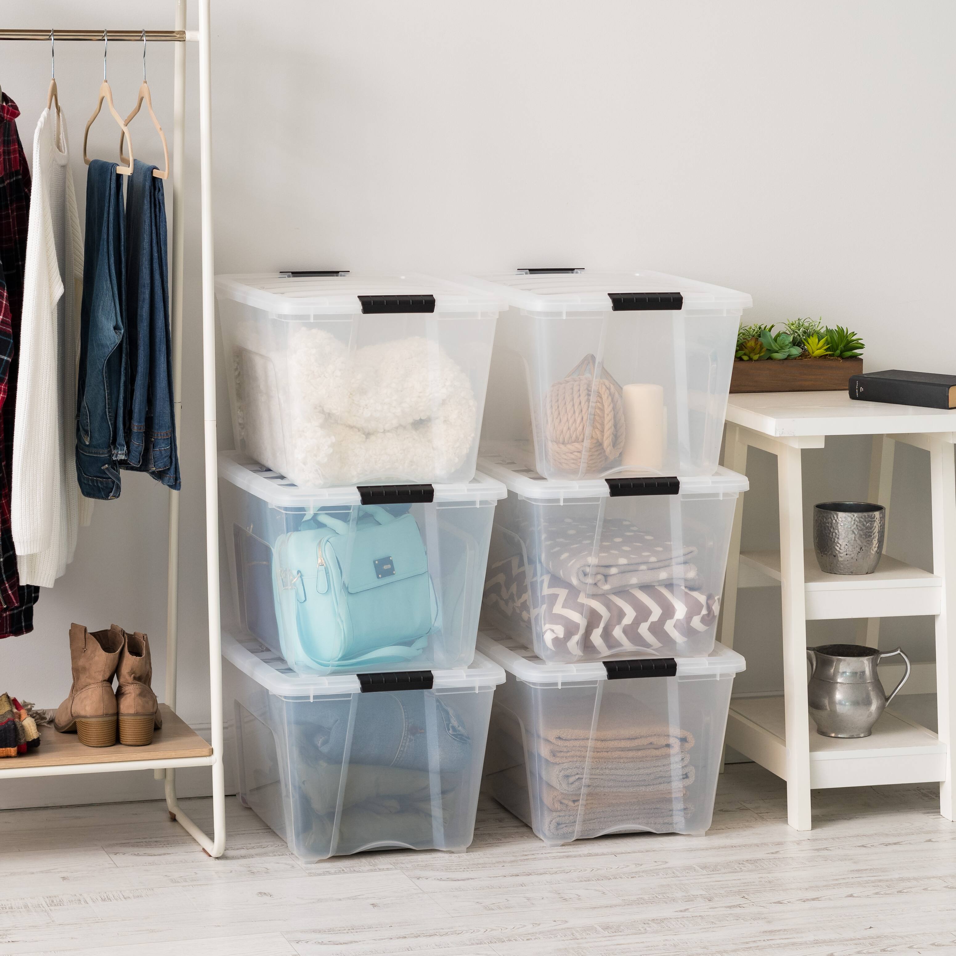Alt View 2. IRIS USA - 53qt Plastic Storage Bins with Lids and Secure Latching Buckles.