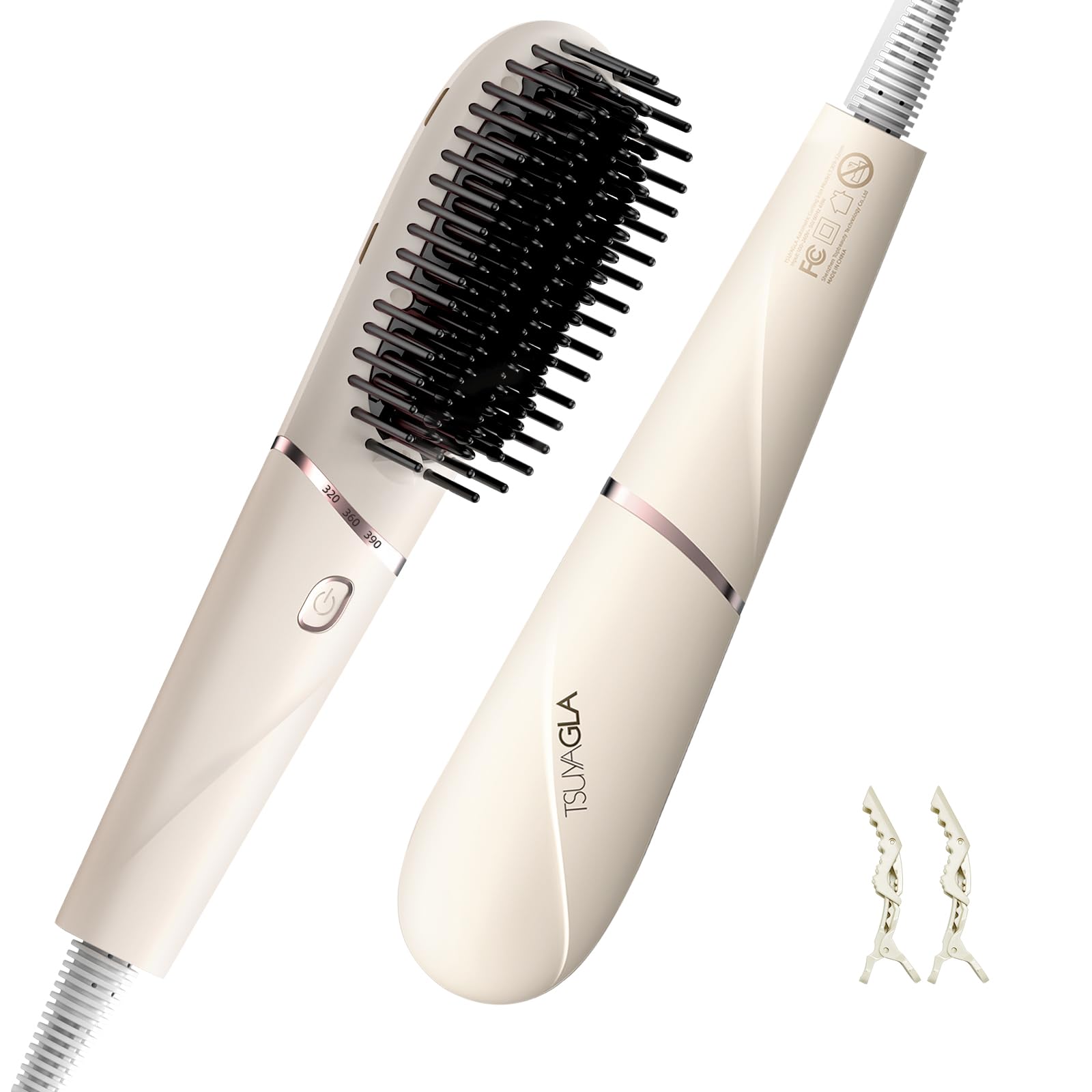 The Best Inks - Hair Straightener Brush Portable Ionic Straighteners For Women 20s Fast Heated Negative Dense Teeth - Default