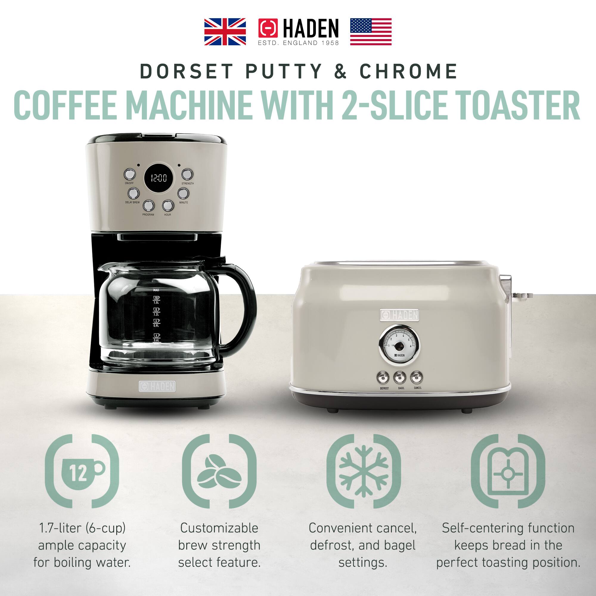 Haden 12 Cup Coffee Maker Dorset Slice Wide Slot Toaster