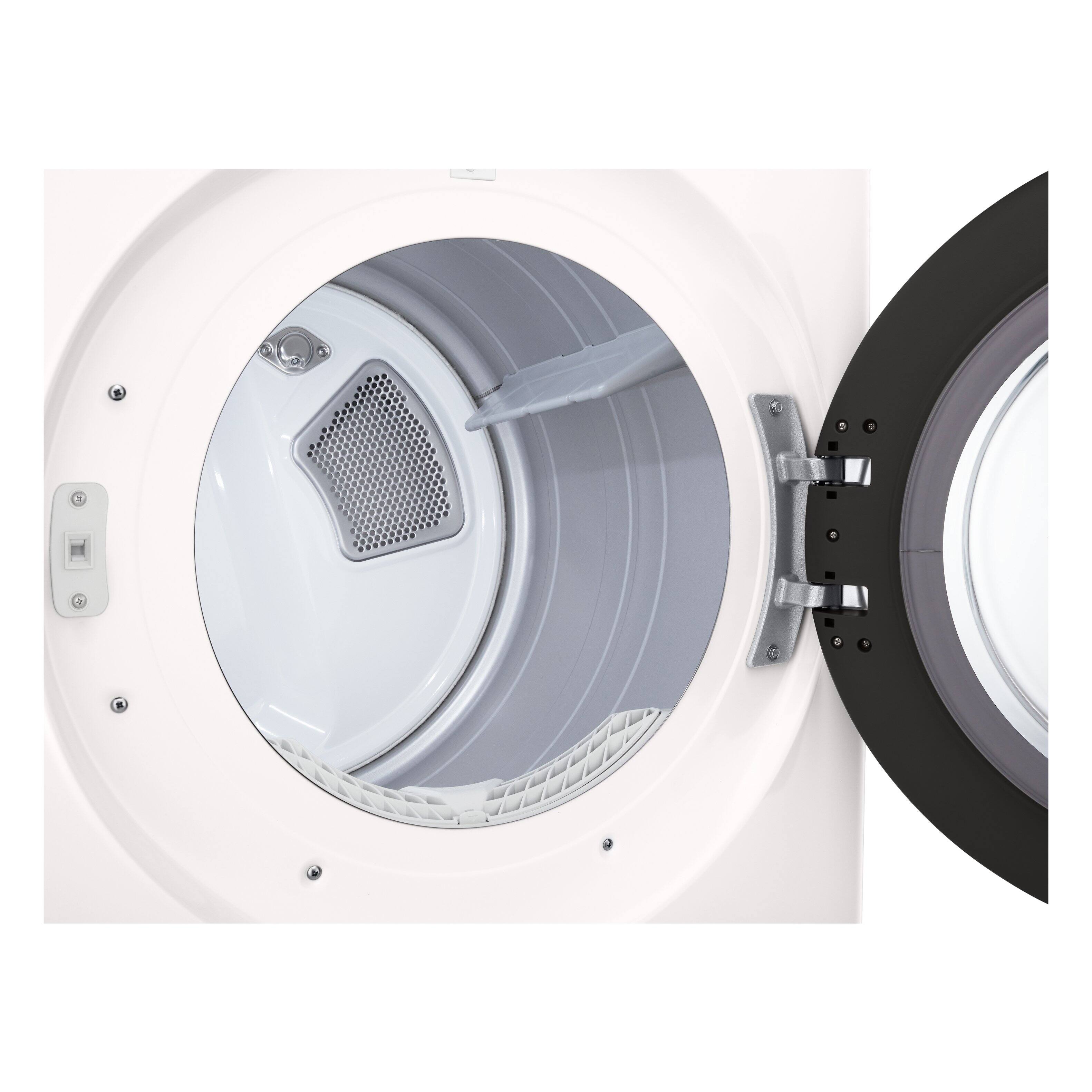 Alt View 9. LG - 7.4 Cu. Ft. Stackable Smart Electric Dryer with Steam and AI Sensor Dry - Alpine White.