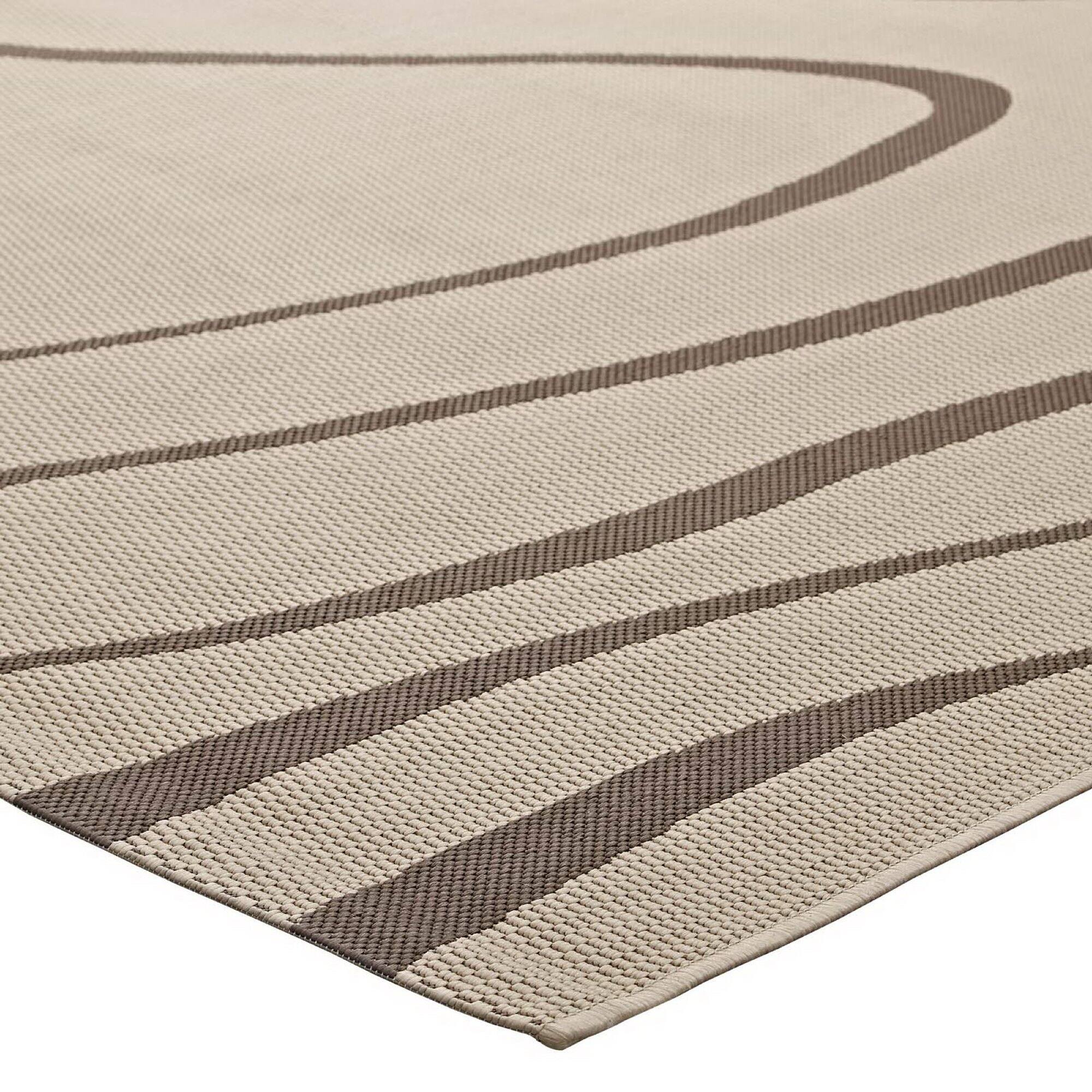 Alt View 3. Modway - Surge Swirl Abstract Indoor and Outdoor Area Rug - Light and Dark Beige.