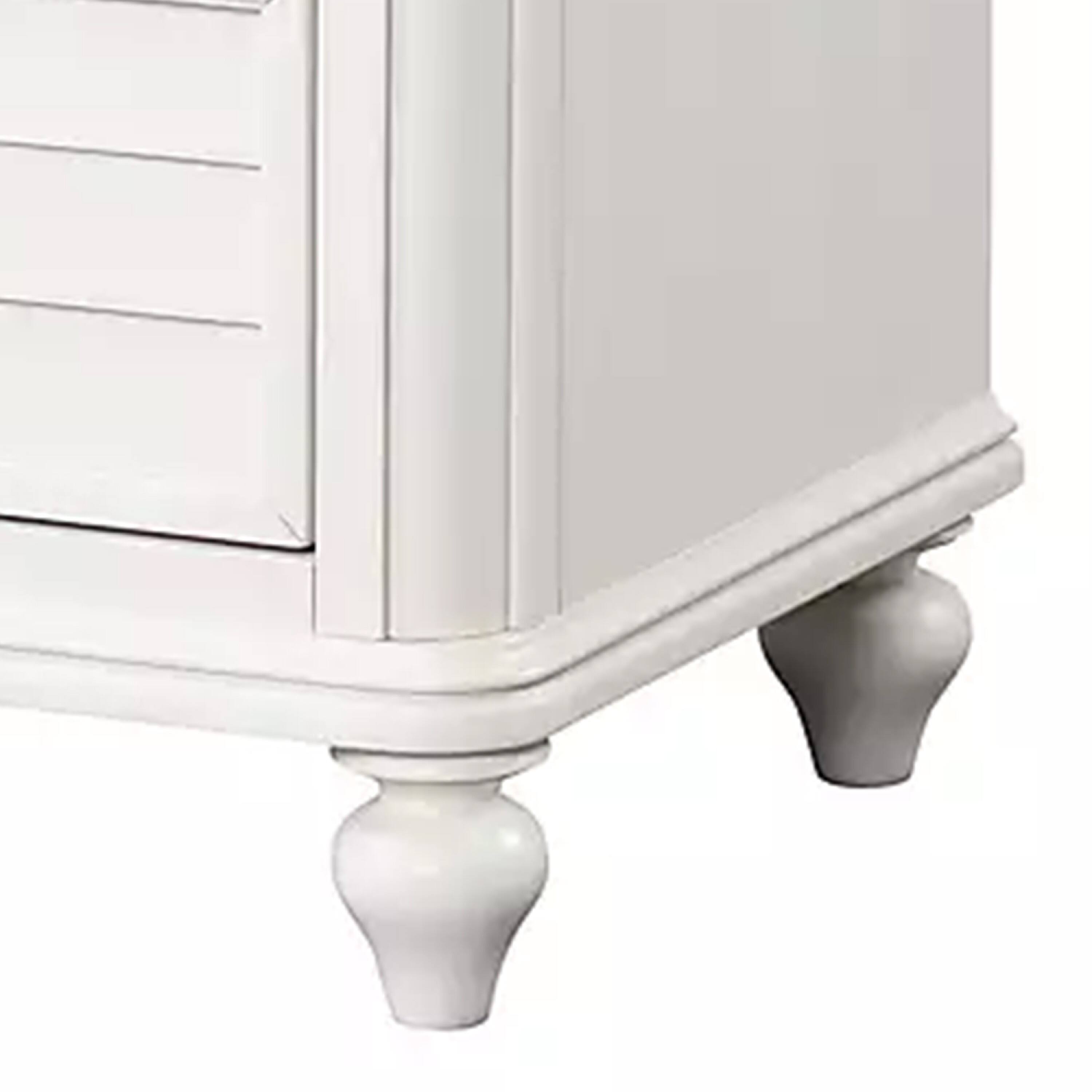 Alt View 3. Manhattan Lane - Kyna Nightstand, 2 Drawers, Classic Antique White Solid Wood, 28 Inch - White.