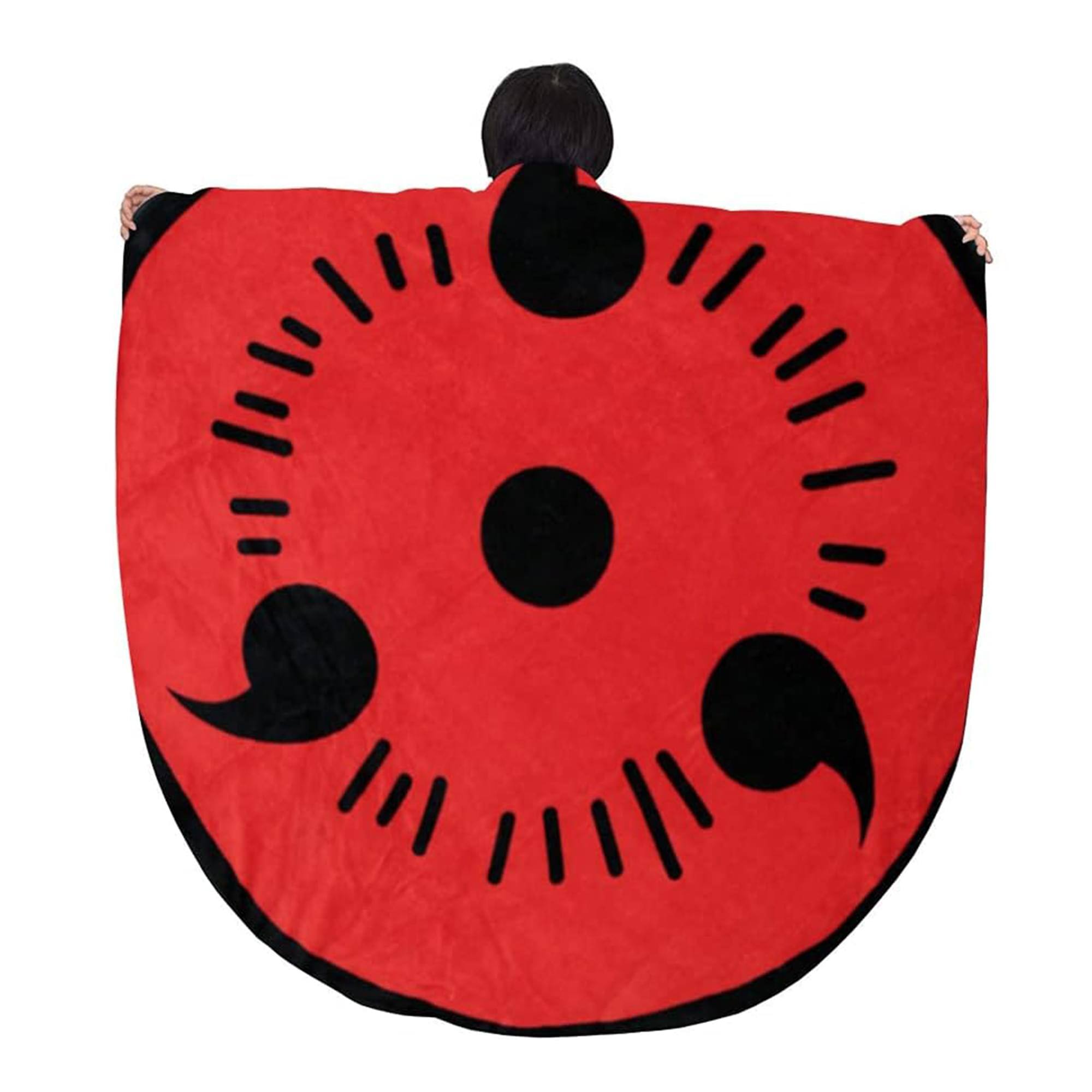 Alt View 2. Just Funky - Naruto Shippuden Sharingan 48 Inch Round Fleece Throw Blanket - Red.