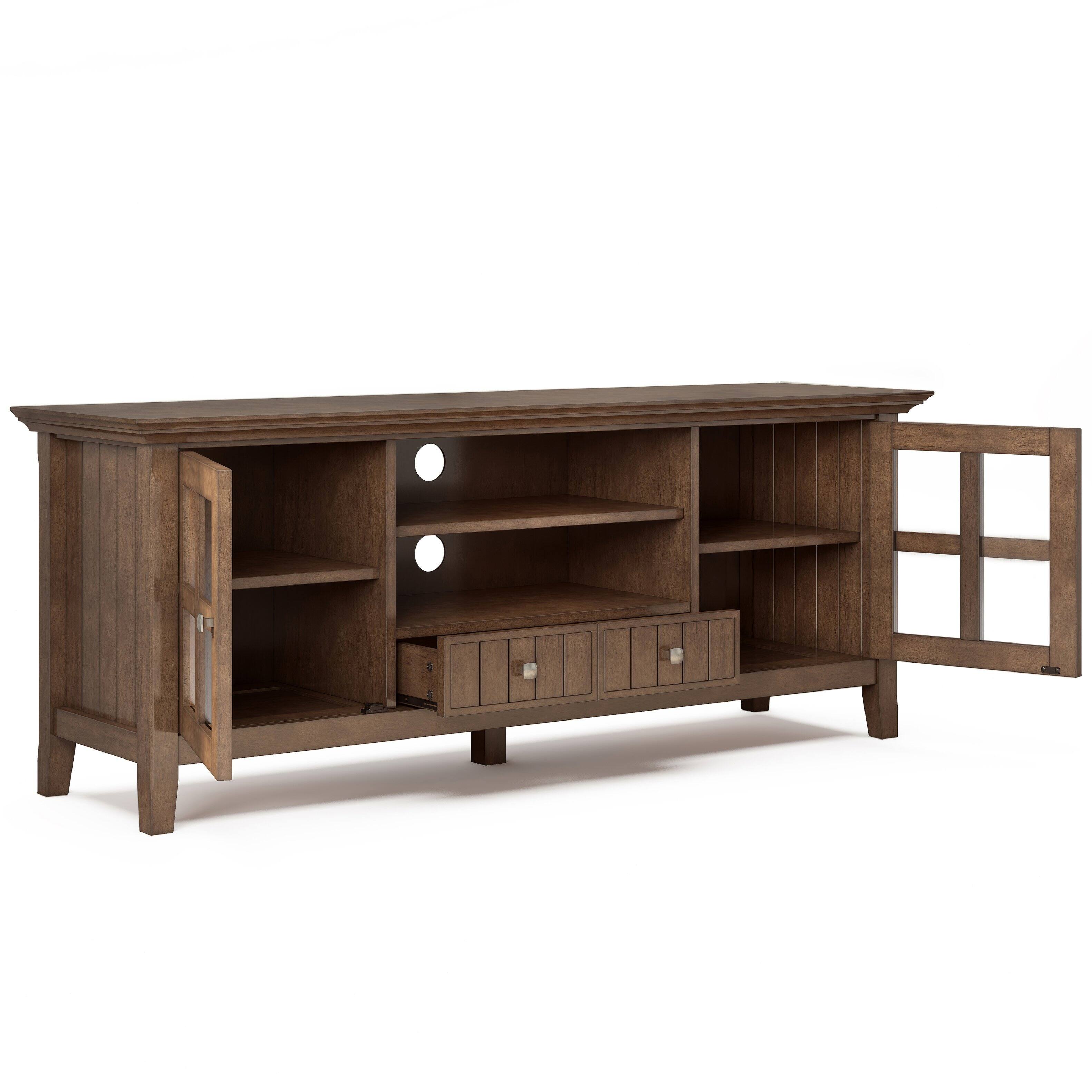 Alt View 4. Simpli Home - Acadian SOLID WOOD 60 inch TV Media Stand in Rustic Natural Aged Brown For TVs up to 65 inches - Rustic Natural Aged Brown.