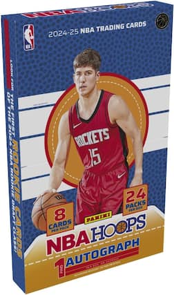 2024-25 NBA Trading Cards
Look for the First 2024 NBA Rookie Draft Class!
Reed Sherpa
Rockets 15
Panini NBA Hoops Autograph
8 Cards per Pack
24 Packs per Box
1 Autograph per Box on Average
No Purchase Necessary. See Pack for Details.