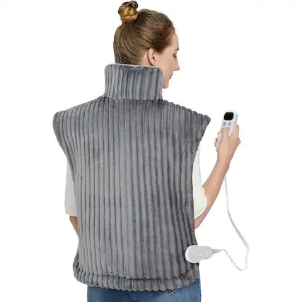 Front. Acekool - 33"x24" Fast Heating Electric Heating Pad for Back Pain Relief for Best Winter Gifts - Grey.