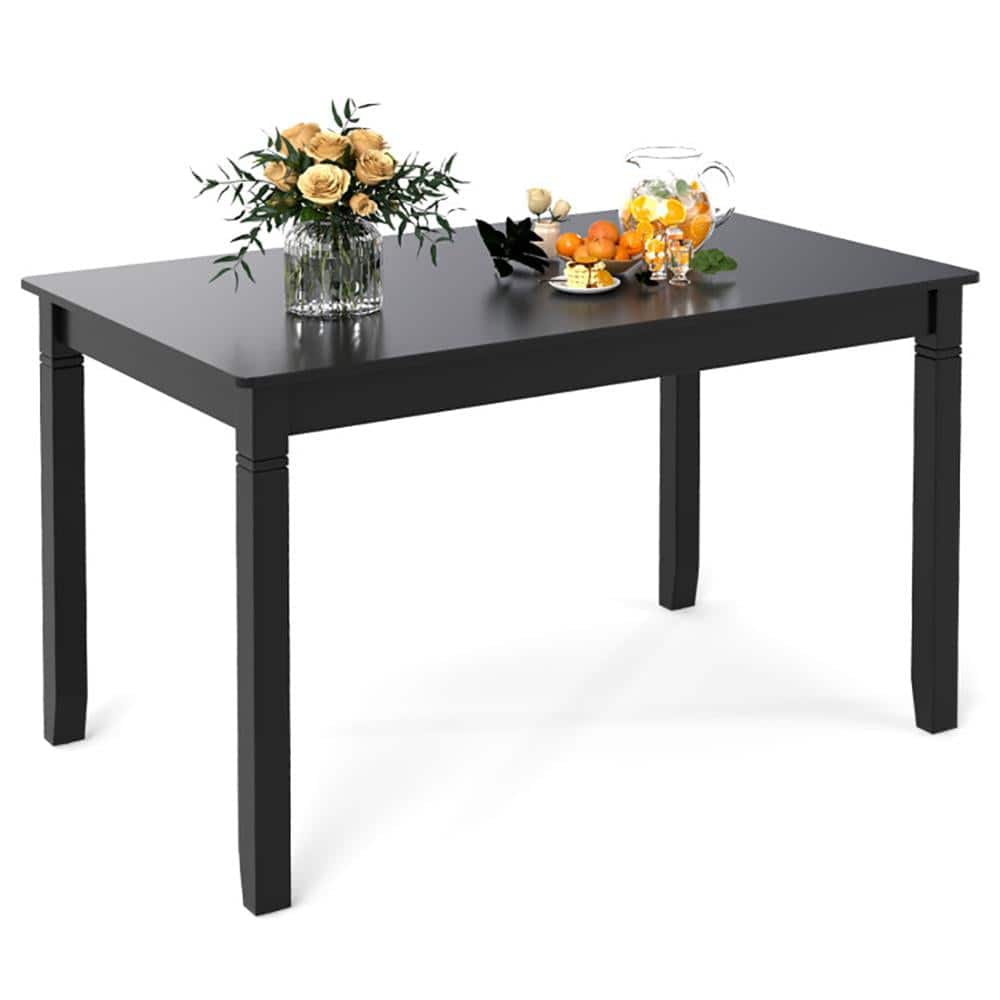 Resenkos - End Table,Dining Table, Living Room Table,48-In Wooden Dining Table for 4 People Rectangular Kitchen Table - Black