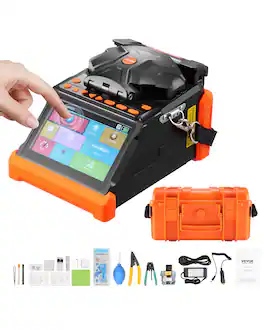 VEVOR - Fiber Fusion Splicer 6 Motors, Core & Clad Alignment Fibers Optic Splicer with 6s Fast Splicing and 13s Heating