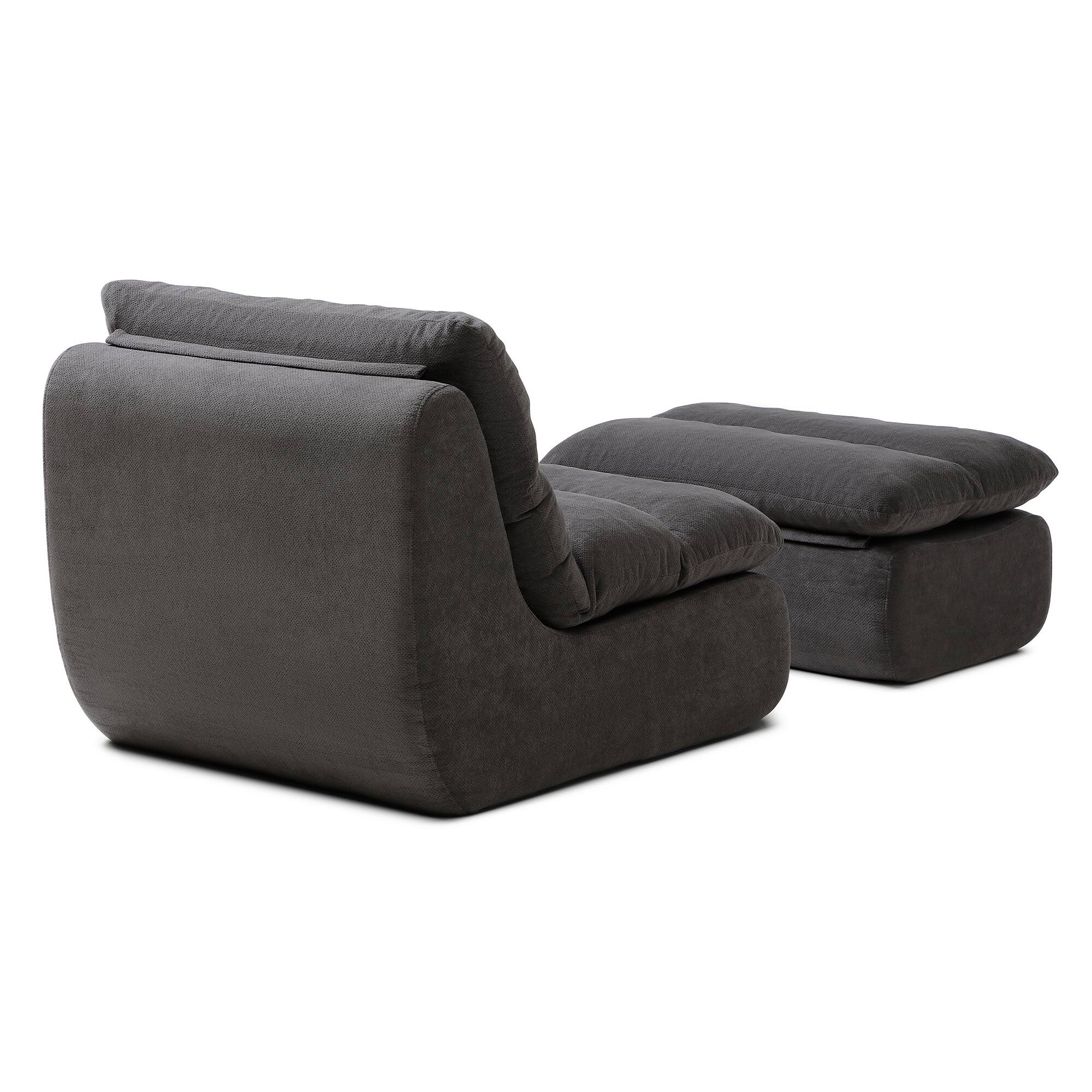 Alt View 5. LOVMOR - 32 Inch Cotton Bean Bag Chairs For Living Room Bedroom Dorm Indoor Lounge Seating Comfort Supportive Room Home - Grey.