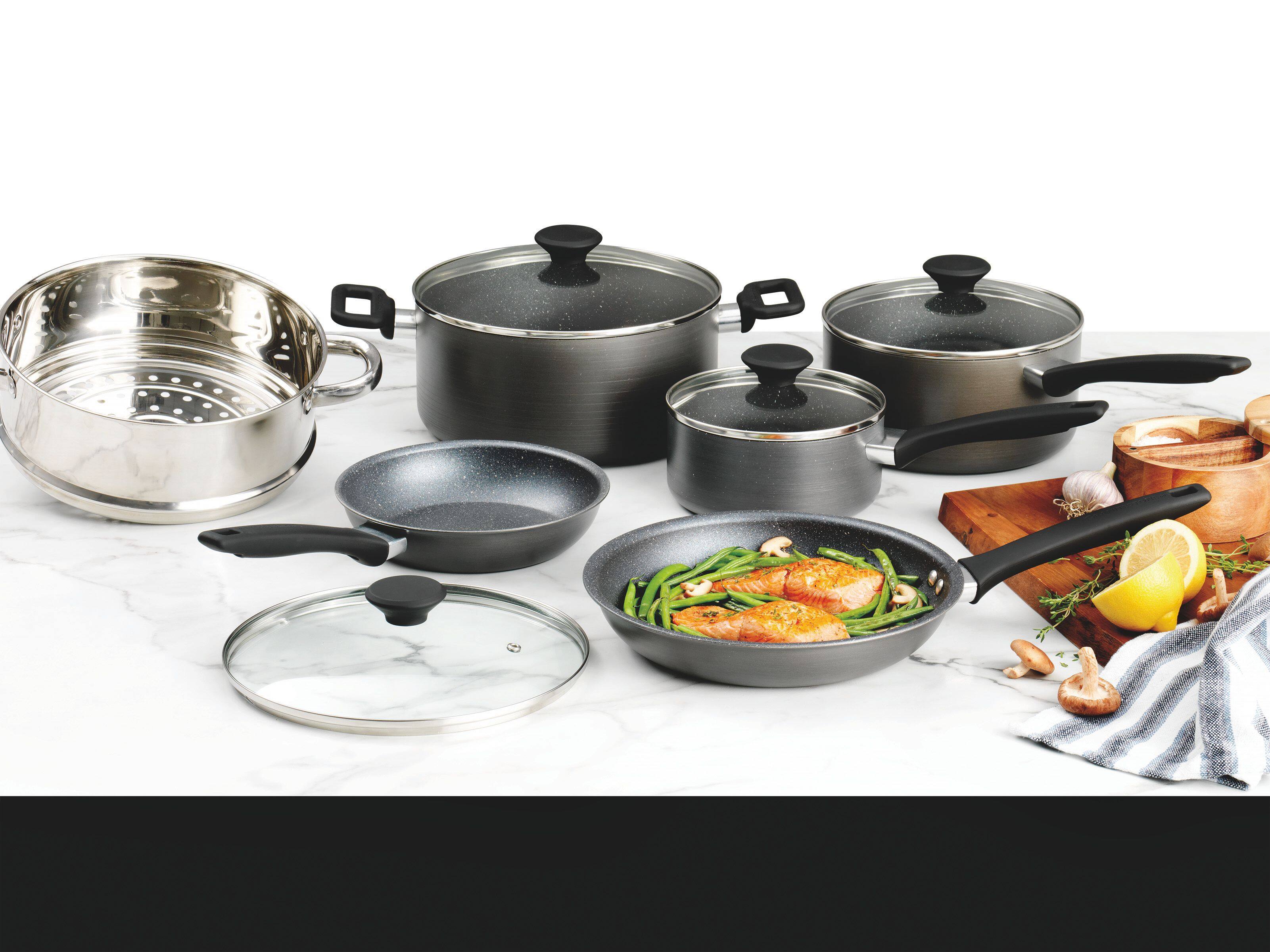 Alt View 3. Granitestone - Granitestone Pro Premier Hard Anodized 10 Piece Nonstick Cookware Set - Black.