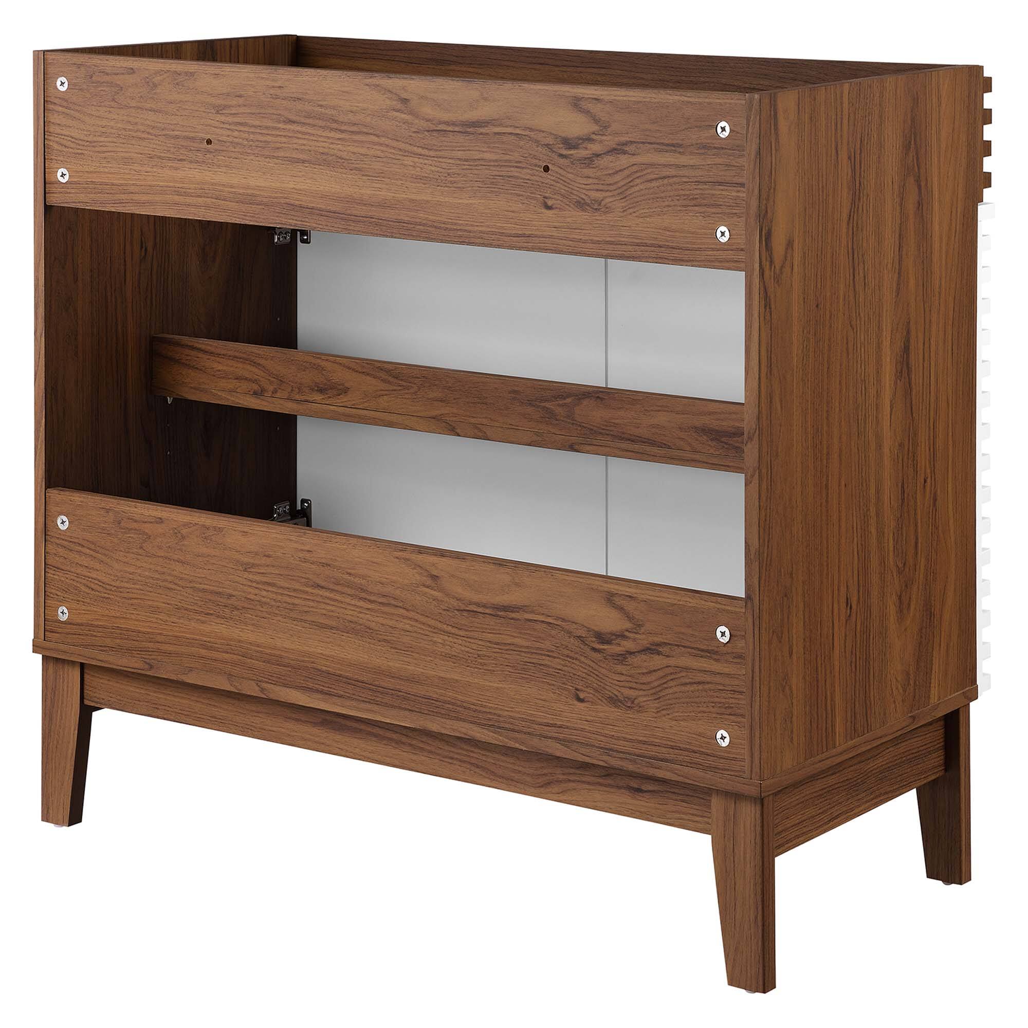 Alt View 2. Modway - Render 30" and 36" Bathroom Cabinets Basin Not Included by Modway - White Walnut.