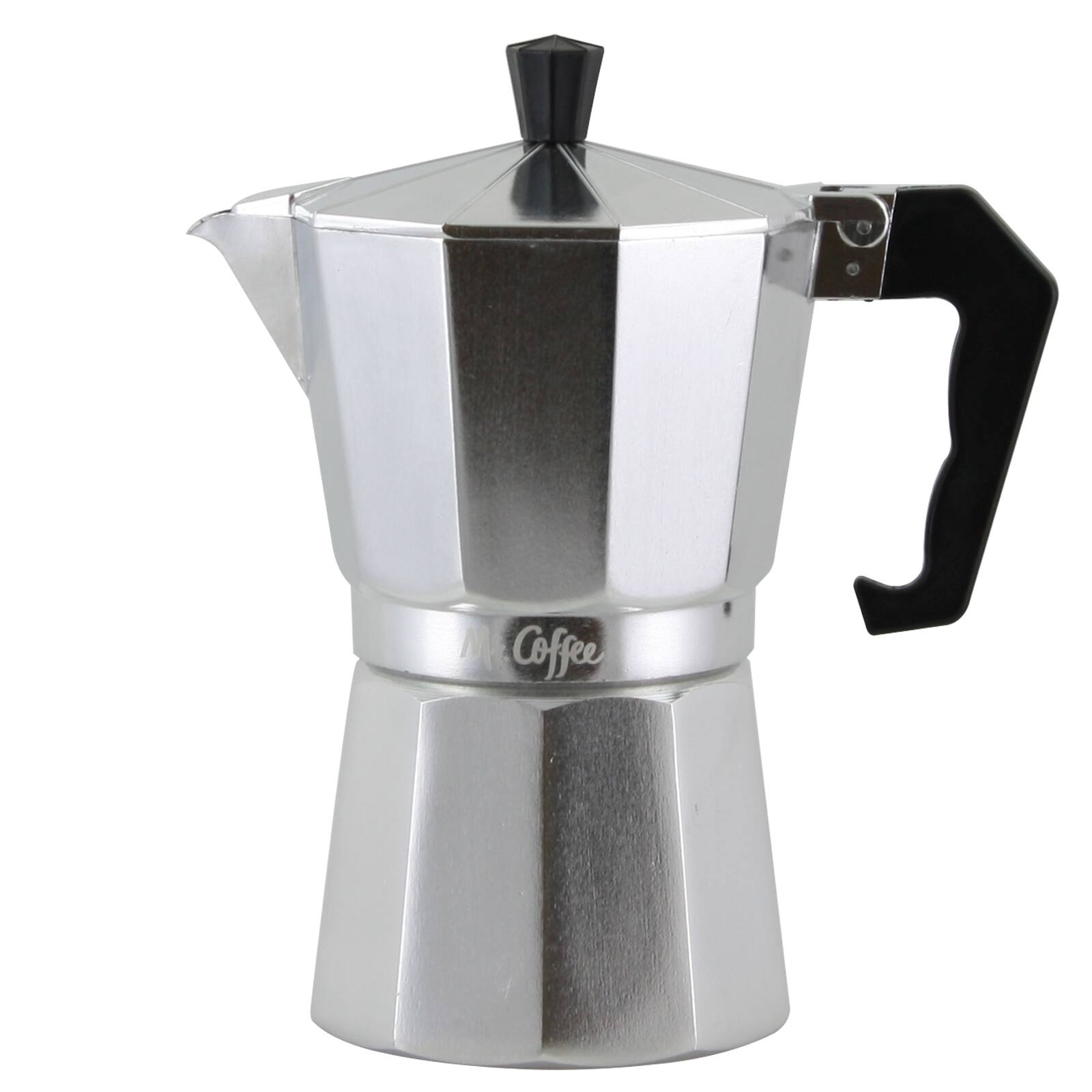Mr. Coffee Brixia 6 Cup Aluminum Stovetop Espresso Maker Silver