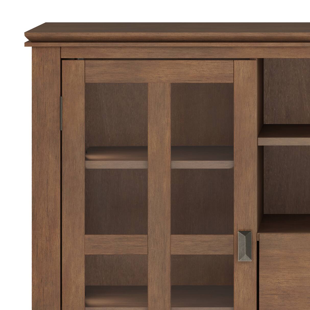 Left. Simpli Home - Artisan SOLID WOOD Tall TV Media Stand in Rustic Natural Aged Brown For TVs up to 60 inches - Rustic Natural Aged Brown.