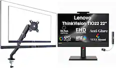 Lenovo ThinkVision TIO22 22" Tilt, Pivot, FHD Anti-Glare SWIVEL 1920X1080 4MS IPS I i RESPONSE SuperCLEAR VESA Mount 100 x 100 MM